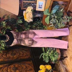 Barry Bricken Pink Poly/ Linen Blend Summer Pants Size 8